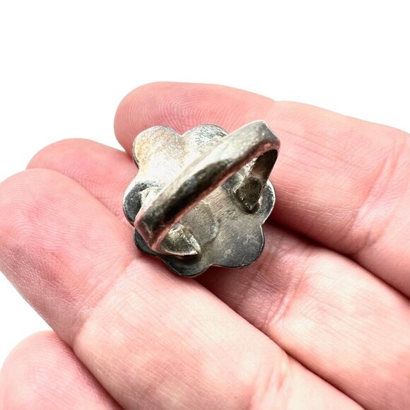 Native American Womens Ring Sterling Silver Green Turquoise Size 5 - Picture 4 of 5